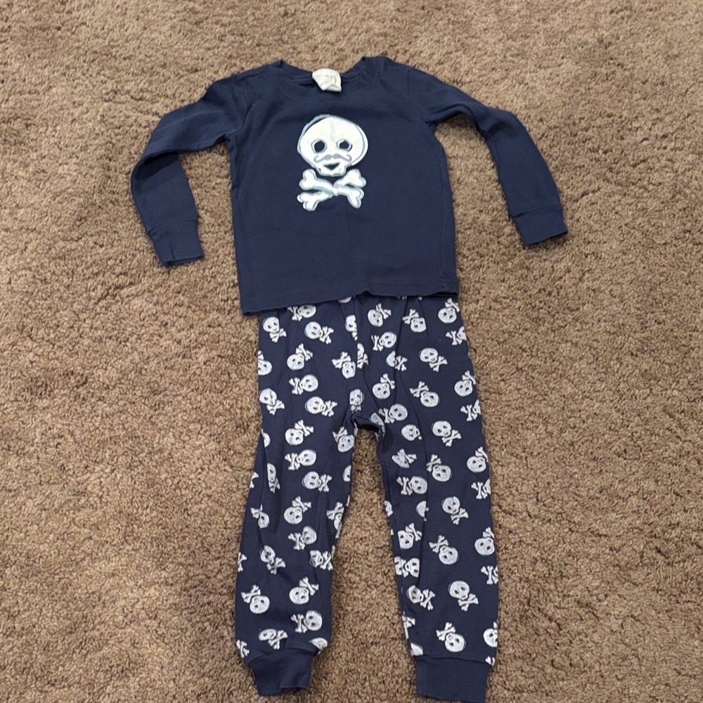 Crazy 8 Navy Skull Pajama Set